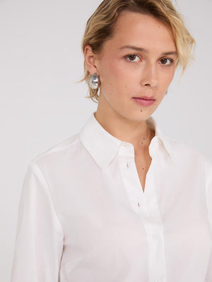 Button-Front Blouse Pearl