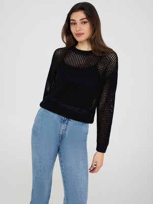 Crochet Sweater Black