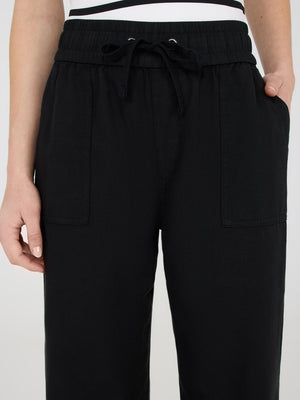 Pantalon à jambe large en tencel Black