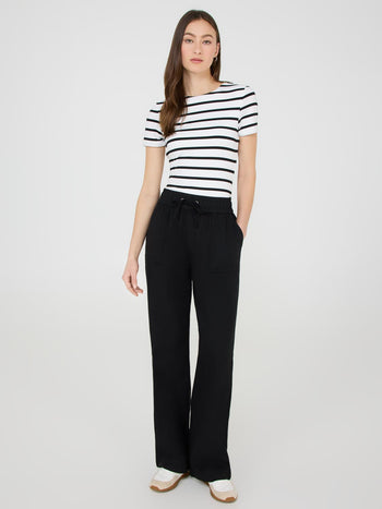 Pantalon à jambe large en tencel Black