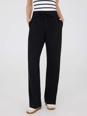 Pantalon à jambe large en tencel Black