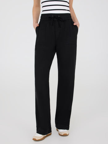 Pantalon à jambe large en tencel Black