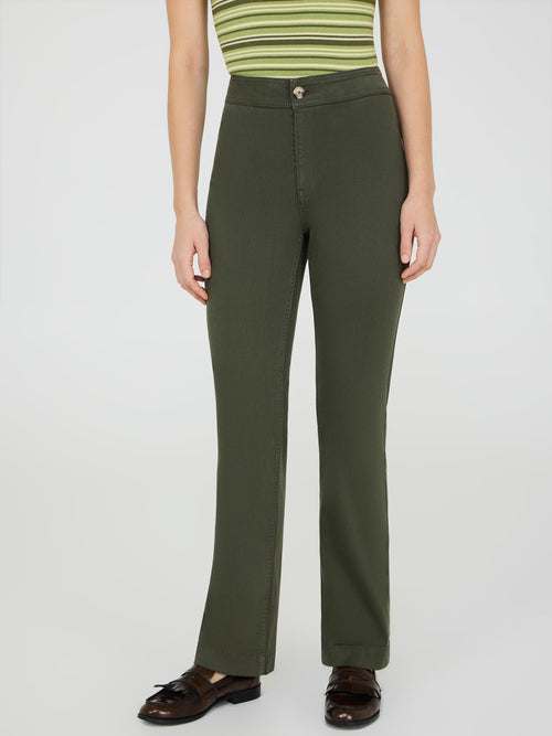 Tencel Mid-Rise Straight Leg Pants