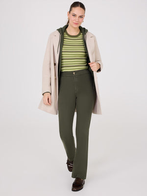 Tencel Mid-Rise Straight Leg Pants Dk Green