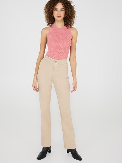 Tencel Mid-Rise Straight Leg Pants