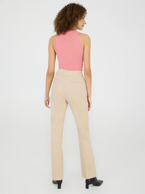 Tencel Mid-Rise Straight Leg Pants Sand