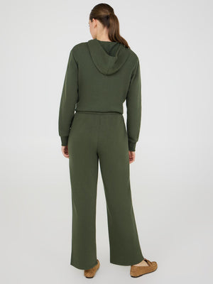 Pantalon en polaire à jambe large Dk Green