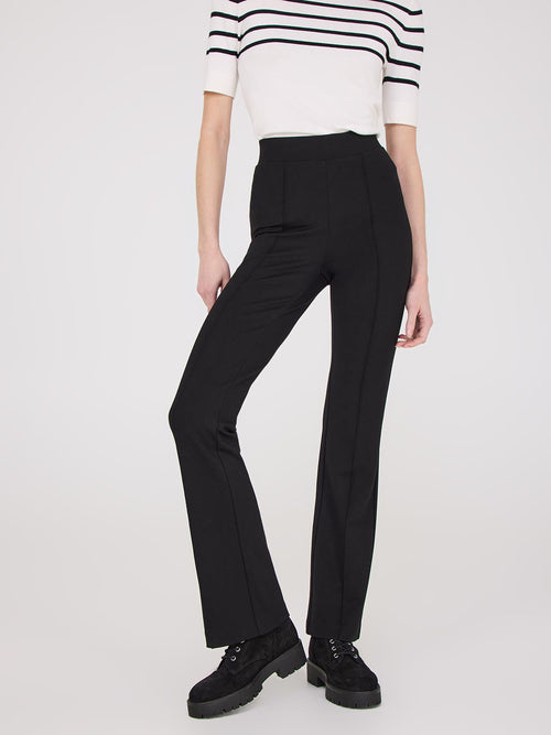 Pintuck Front Flare Leg Pants