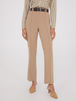 Belted Front Pintuck Pants Fawn