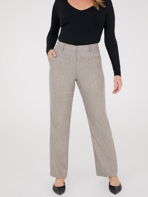 Herringbone Straight Leg Pants Fawn