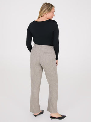 Herringbone Straight Leg Pants Fawn