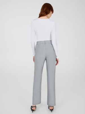 Clean Front Straight Leg Pants Dk Grey