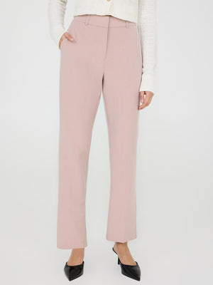 Straight Leg Mid-Rise Pants Withered Rose