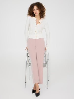 Straight Leg Mid-Rise Pants Withered Rose