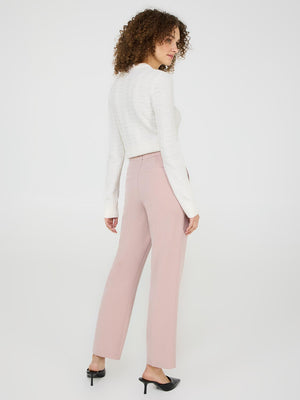 Straight Leg Mid-Rise Pants Withered Rose