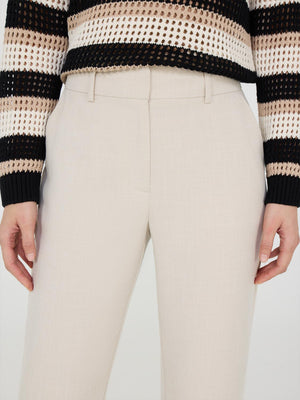 Bootcut Mid-Rise Pants Oatmeal