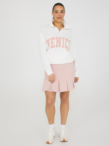 Pleated Mini Skirt Peach