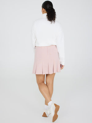 Pleated Mini Skirt Peach