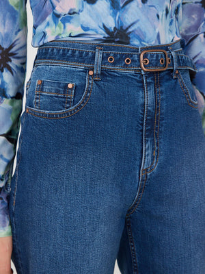 Jean court ceinturé à jambe large Dk Denim Blasted