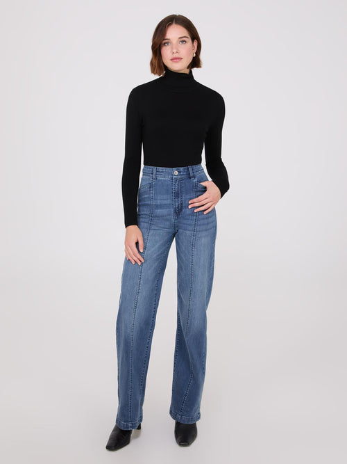 Front Seam Wide-Leg Jeans