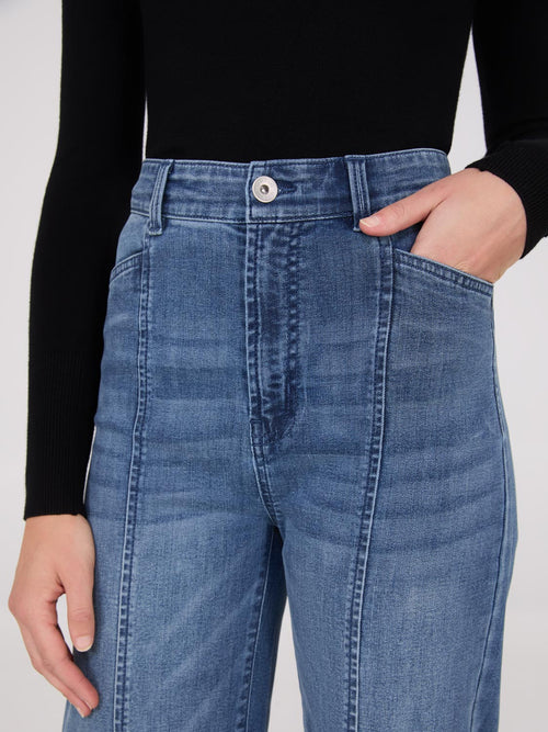 Front Seam Wide-Leg Jeans