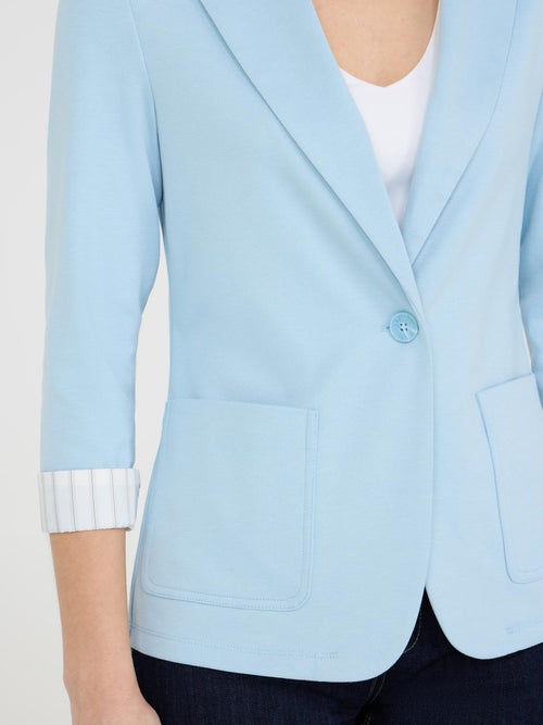 Blazer à simple boutonnage et poignets rayés