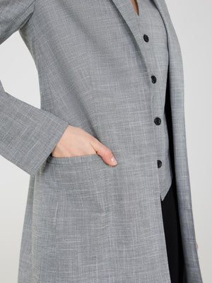 Blazer long ouvert sur le devant Dk Grey