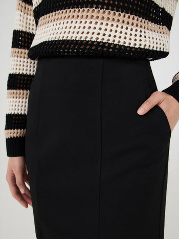 Mini Skirt With Seam Details Black