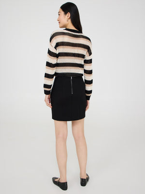 Mini Skirt With Seam Details Black