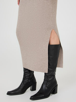 Sweater Knit Pencil Skirt Med Brown