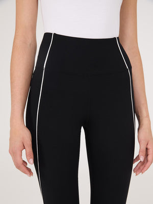 Contrast Piping Leggings Black