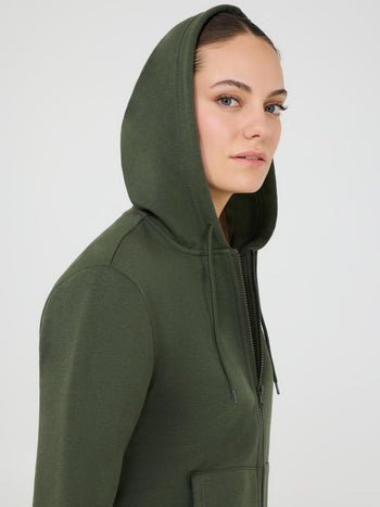 Full-Zip Fleece Hoodie Dk Green