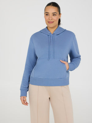 Waisted Fleece Hoodie Smokey Blue