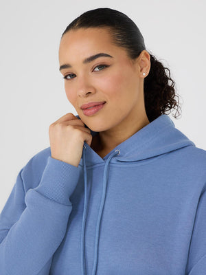 Waisted Fleece Hoodie Smokey Blue