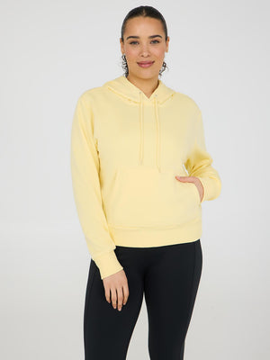 Waisted Fleece Hoodie Yellow