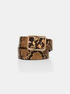 Ceinture en peau de serpent Brown