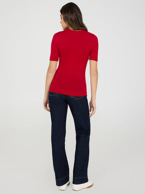 Short-Sleeve Sweater Mars Red