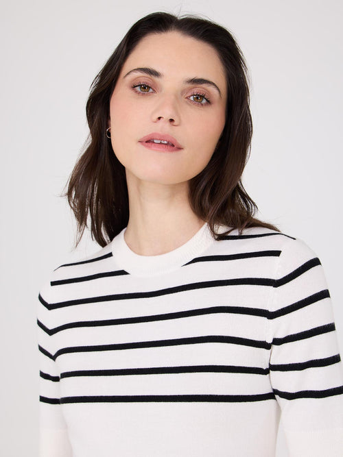 Striped Short-Sleeve Sweater