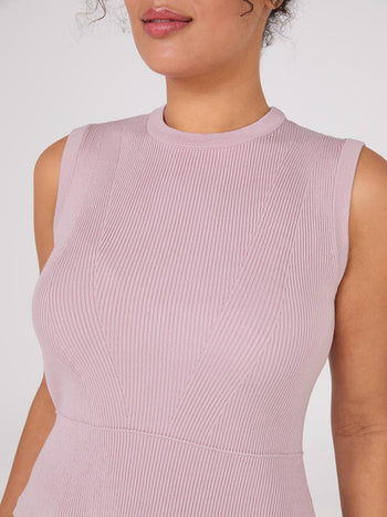 Sleeveless Ribbed Sweater Pink Dust