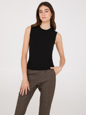 Sleeveless Ribbed Sweater Black