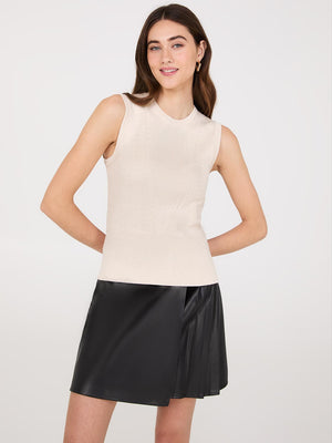 Sleeveless Ribbed Sweater Oatmeal