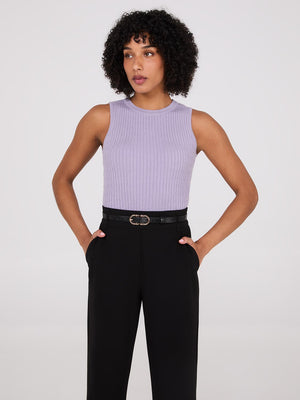 Cable Knit Sleeveless Sweater Periwinkle