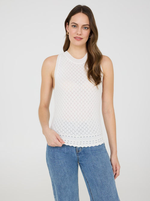 Pointelle Knit Tank Top