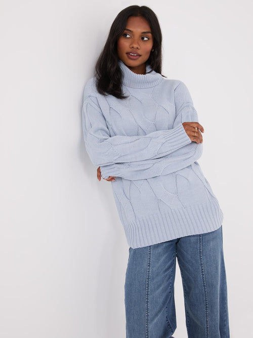 Twisted Cable Knit Turtleneck Sweater