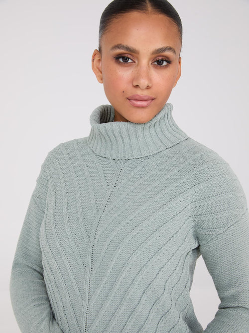 Cowl Neck Chenille Sweater