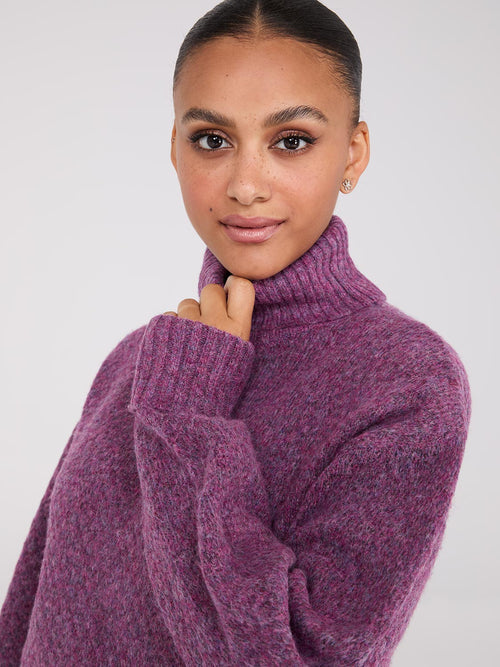 Melange Diamond Honeycomb Stitch Sweater