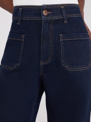 Jean à jambe large avec ourlets effilochés Dk Denim Blue