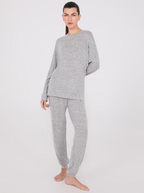 Dolman Sleeve Melange Pajama Set