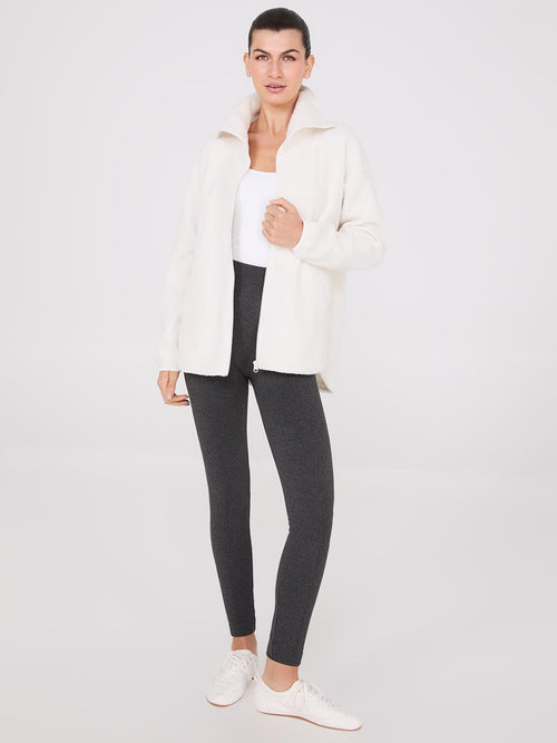 Front Pintuck Fleece Lined Leggings