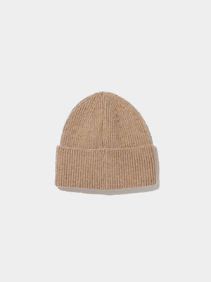 Faux Wool Ribbed Beanie Fawn